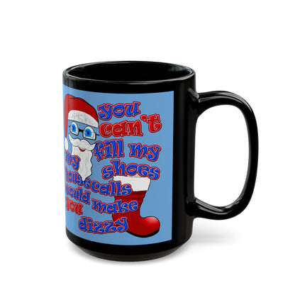 santa's shoes - Black Mug (light blue)