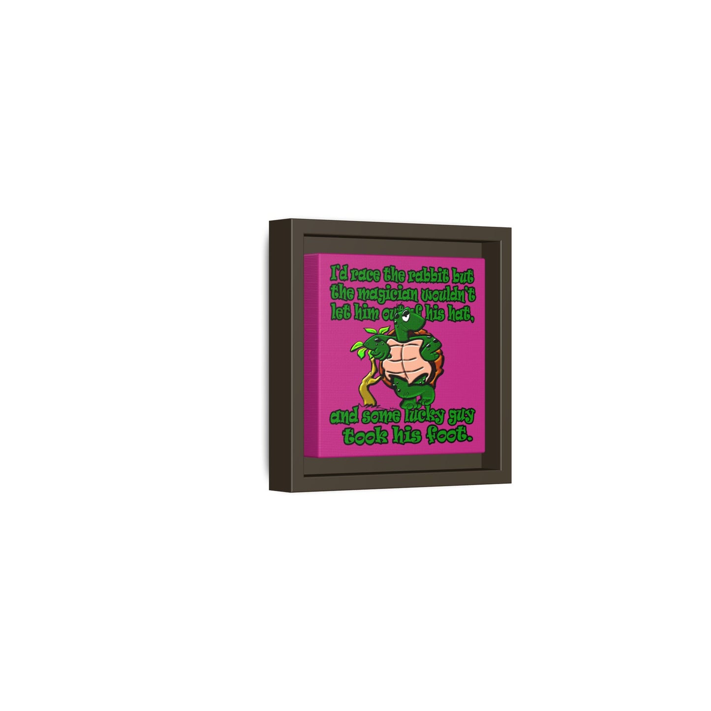 turtle race - framed canvas art (pink)