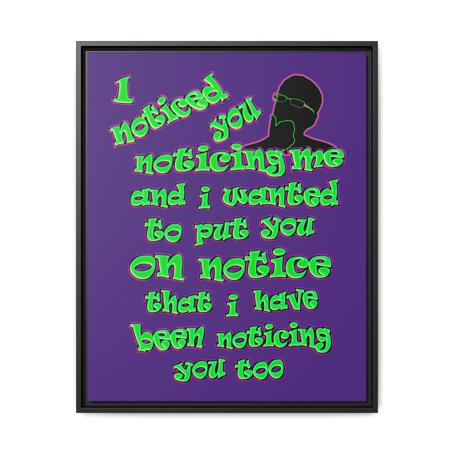 noticed you noticing - framed canvas art (purple)
