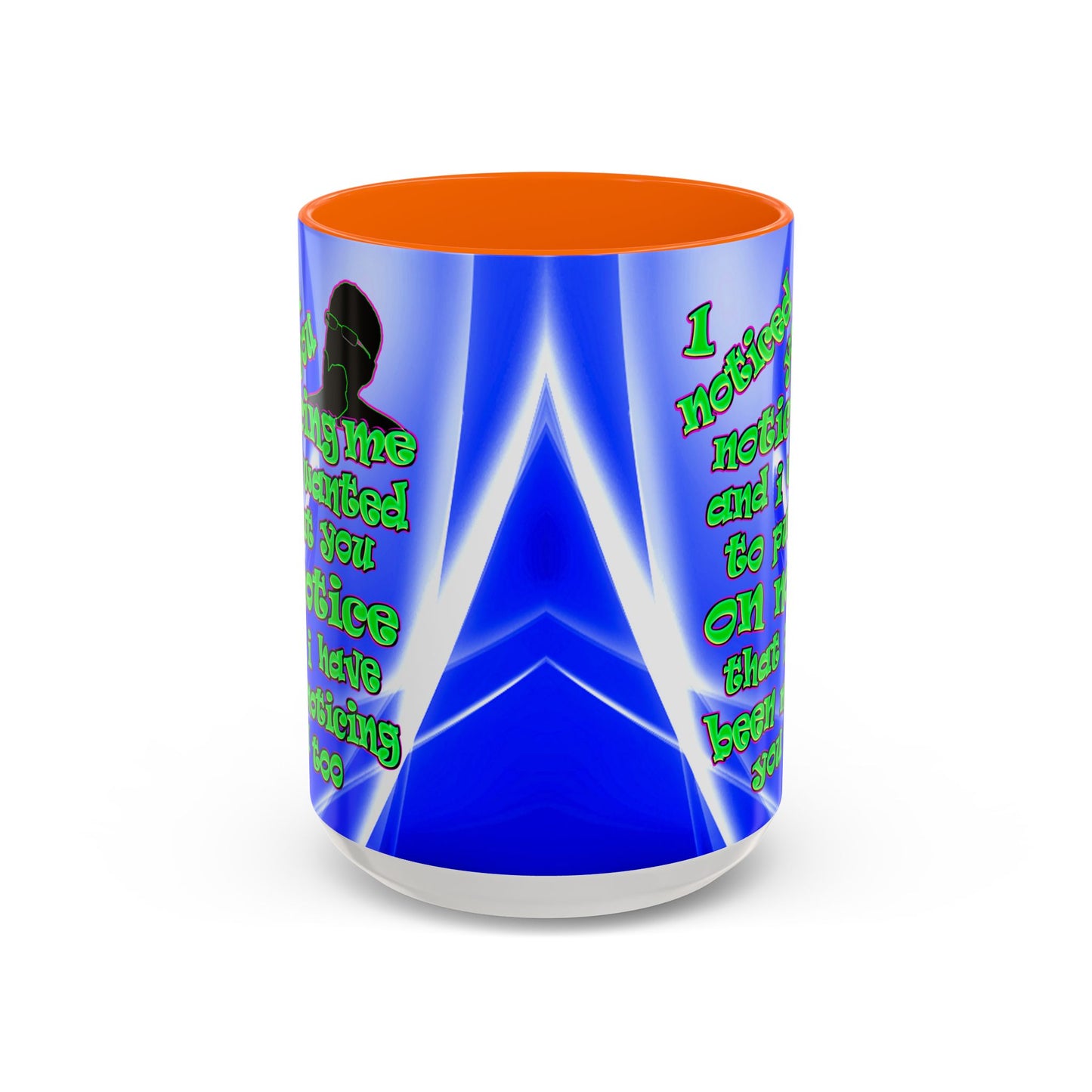 noticed you noticing - Accent Mug (blue-white wave)