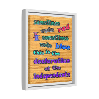 declaration of the independents - framed canvas art (butterscotch wood finish)
