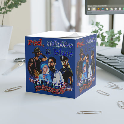 rw&b lives matter - note cube (dark blue)