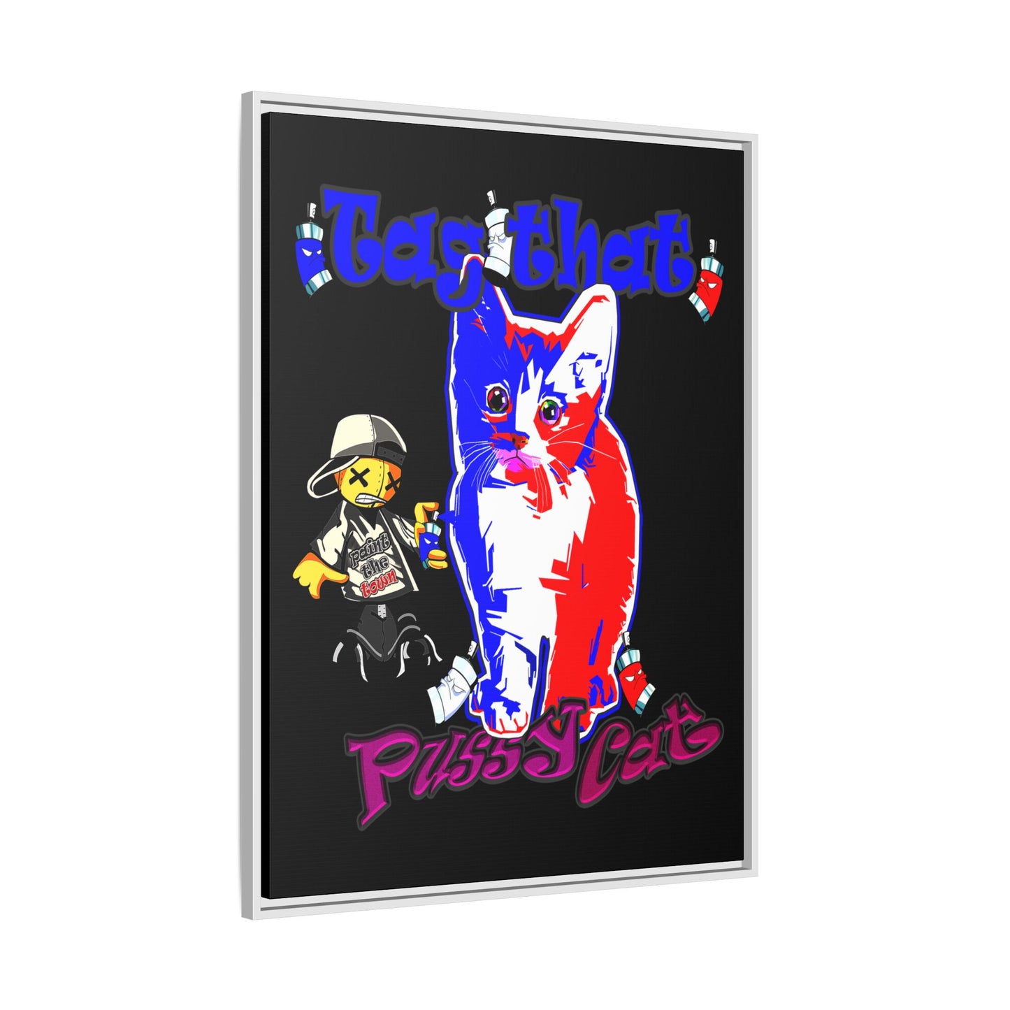tag that - framed canvas art (black)