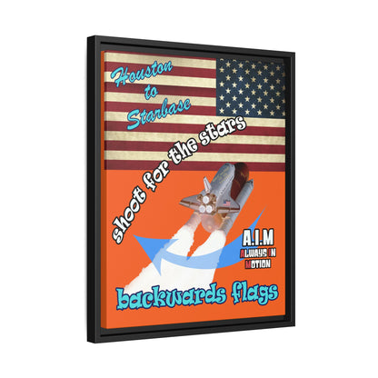 shoot for the stars - framed canvas art (orange)