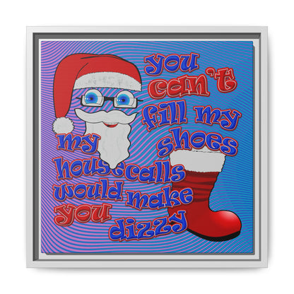 santa's shoes - framed canvas art (light blue-purple wave)
