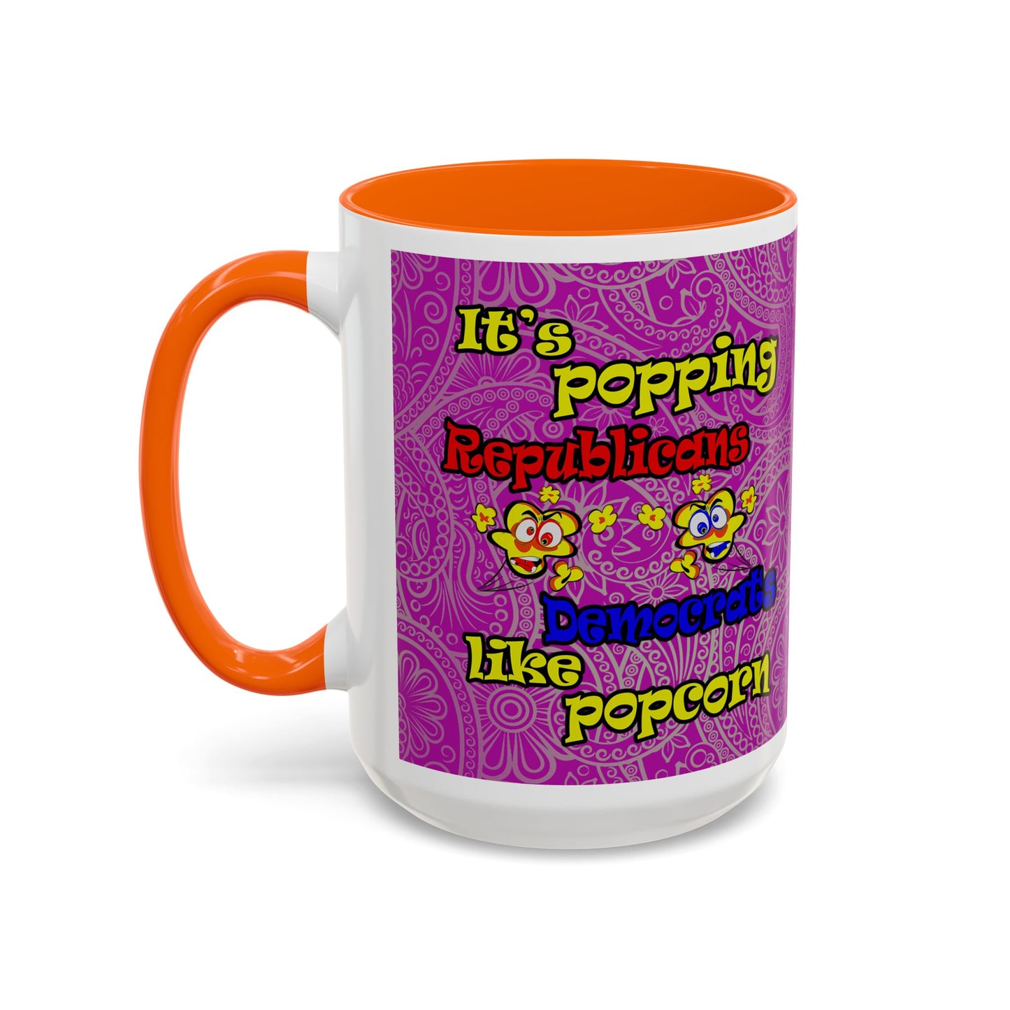 popping like popcorn - Accent Mug (pink swirl)