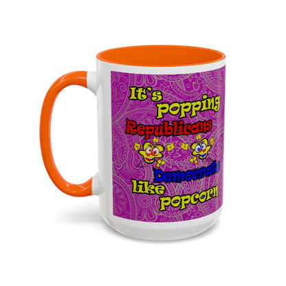 popping like popcorn - Accent Mug (pink swirl)