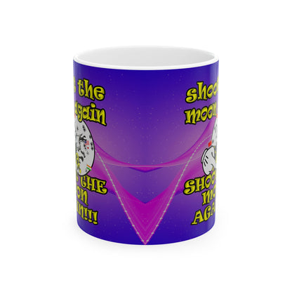 shoot the moon again - White Mug (purple-pink wave)
