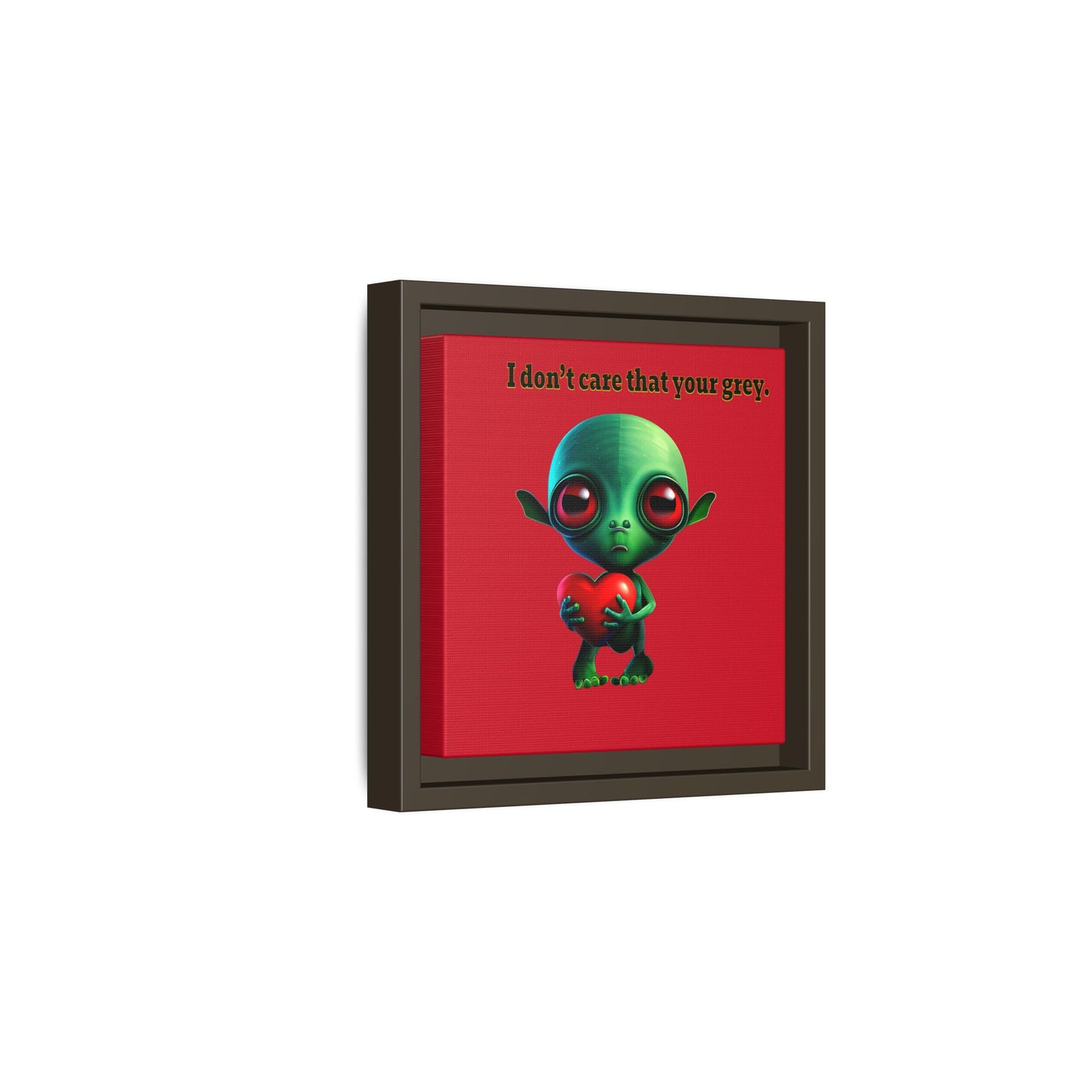 I don't care that your grey - framed canvas art (dark red)