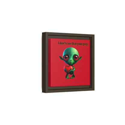 I don't care that your grey - framed canvas art (dark red)