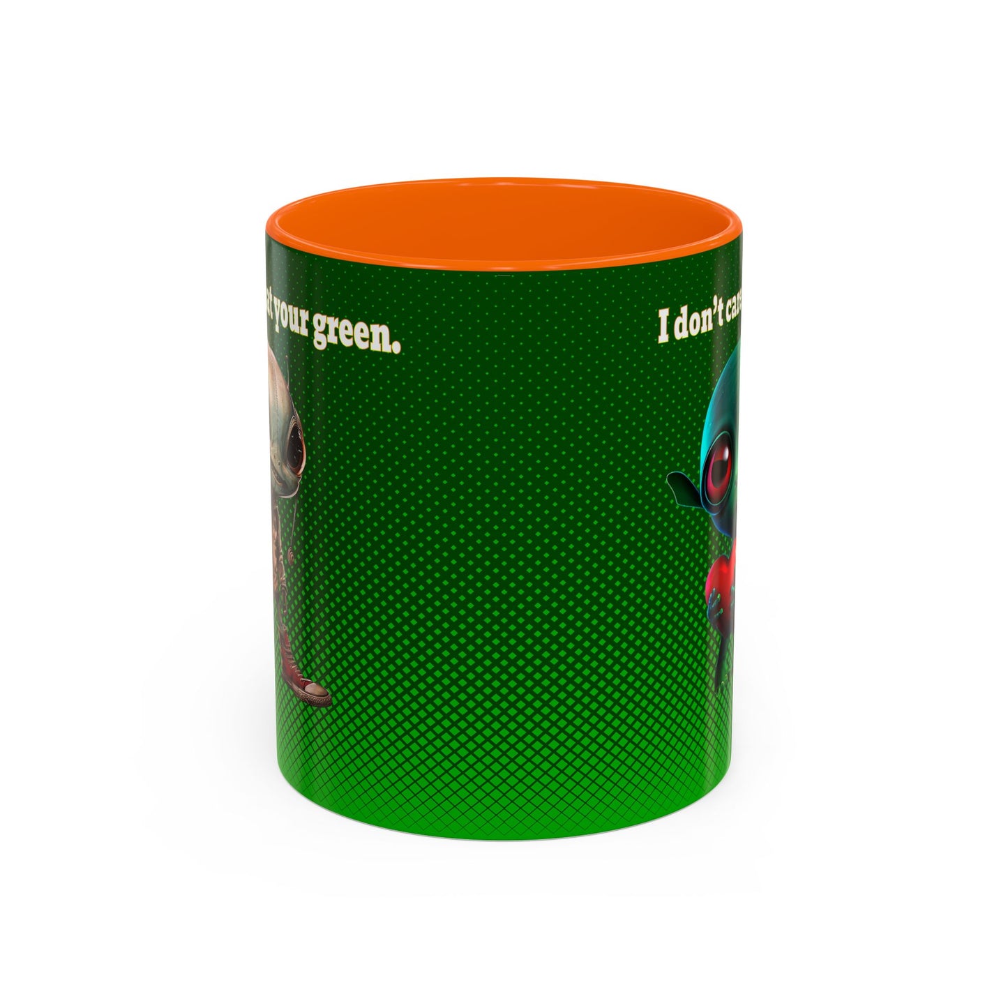 I don't care that your grey - Accent Mug (logo green)