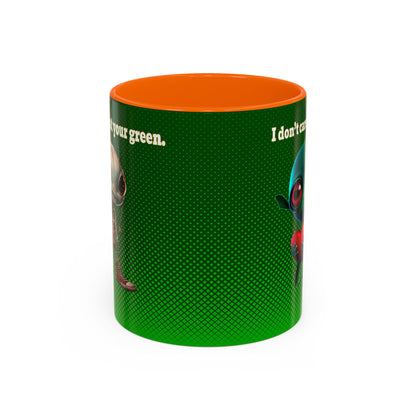 I don't care that your grey - Accent Mug (logo green)