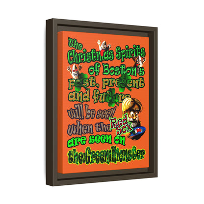 christmas spirits of boston - framed canvas art (orange)