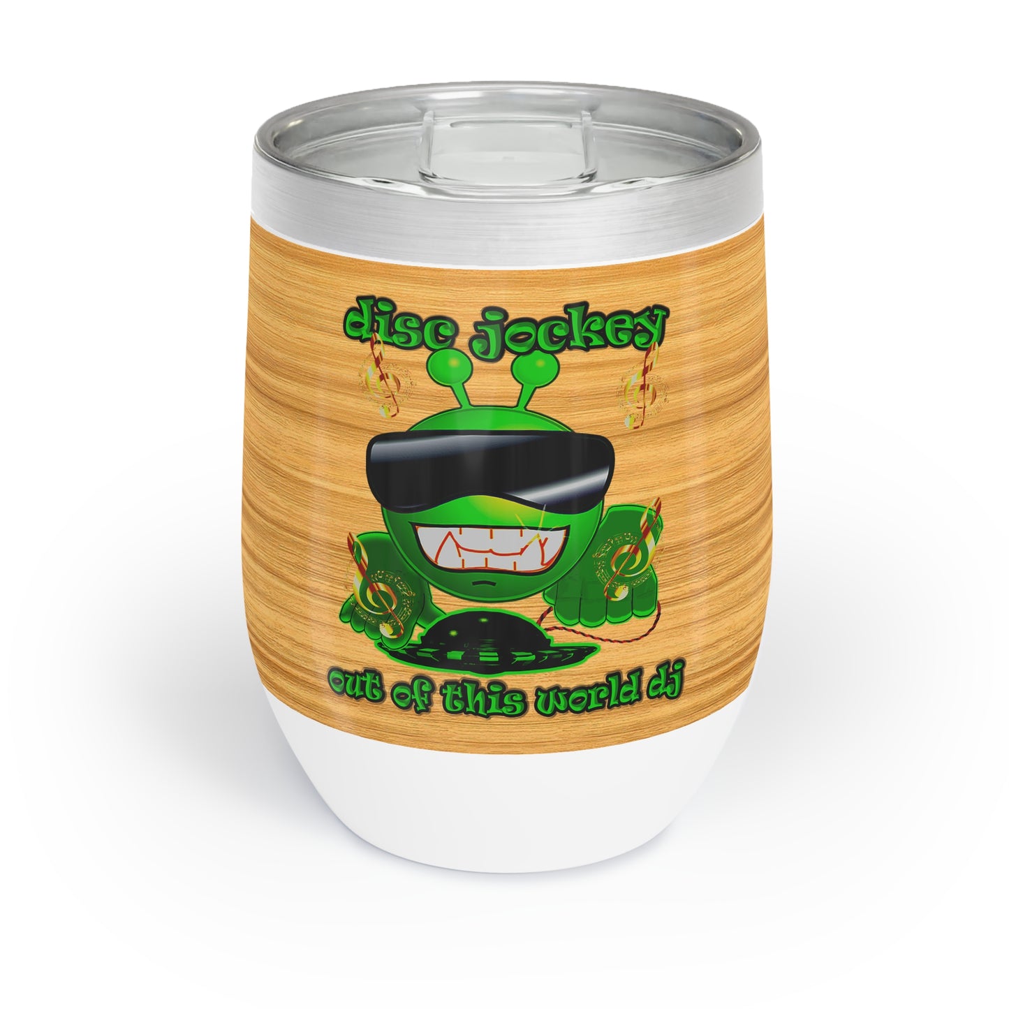 disc jockey - Chill Wine Tumbler (butterscotch wood finish)