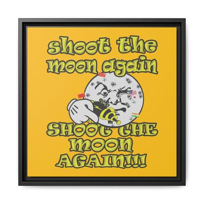 shoot the moon again - framed canvas art (yellow)