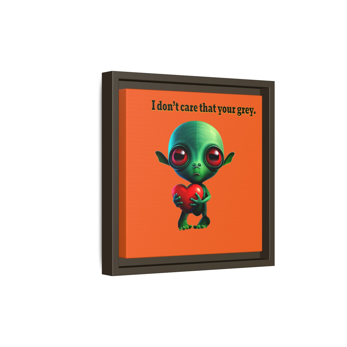 I don't care that your grey - framed canvas art (orange)