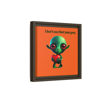 I don't care that your grey - framed canvas art (orange)