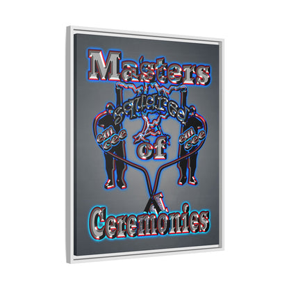 em cee squared - framed canvas art (grey-light grey)