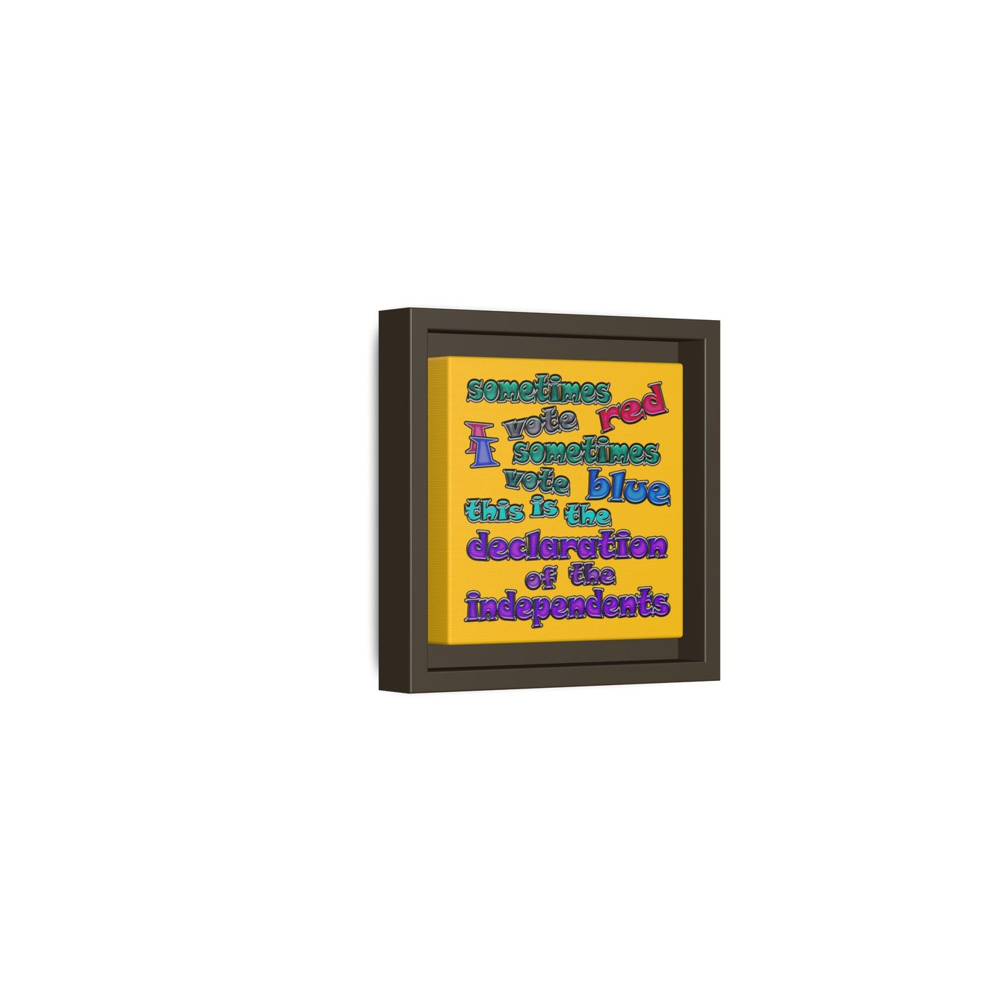 declaration of the independents - framed canvas art (yellow)