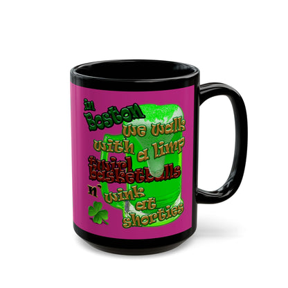 celtics logo - Black Mug (pink)