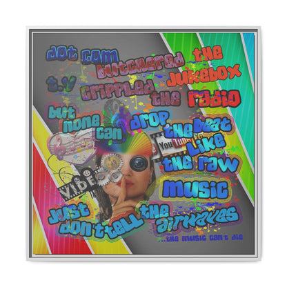 drop the beat - framed canvas art (rainbow split)