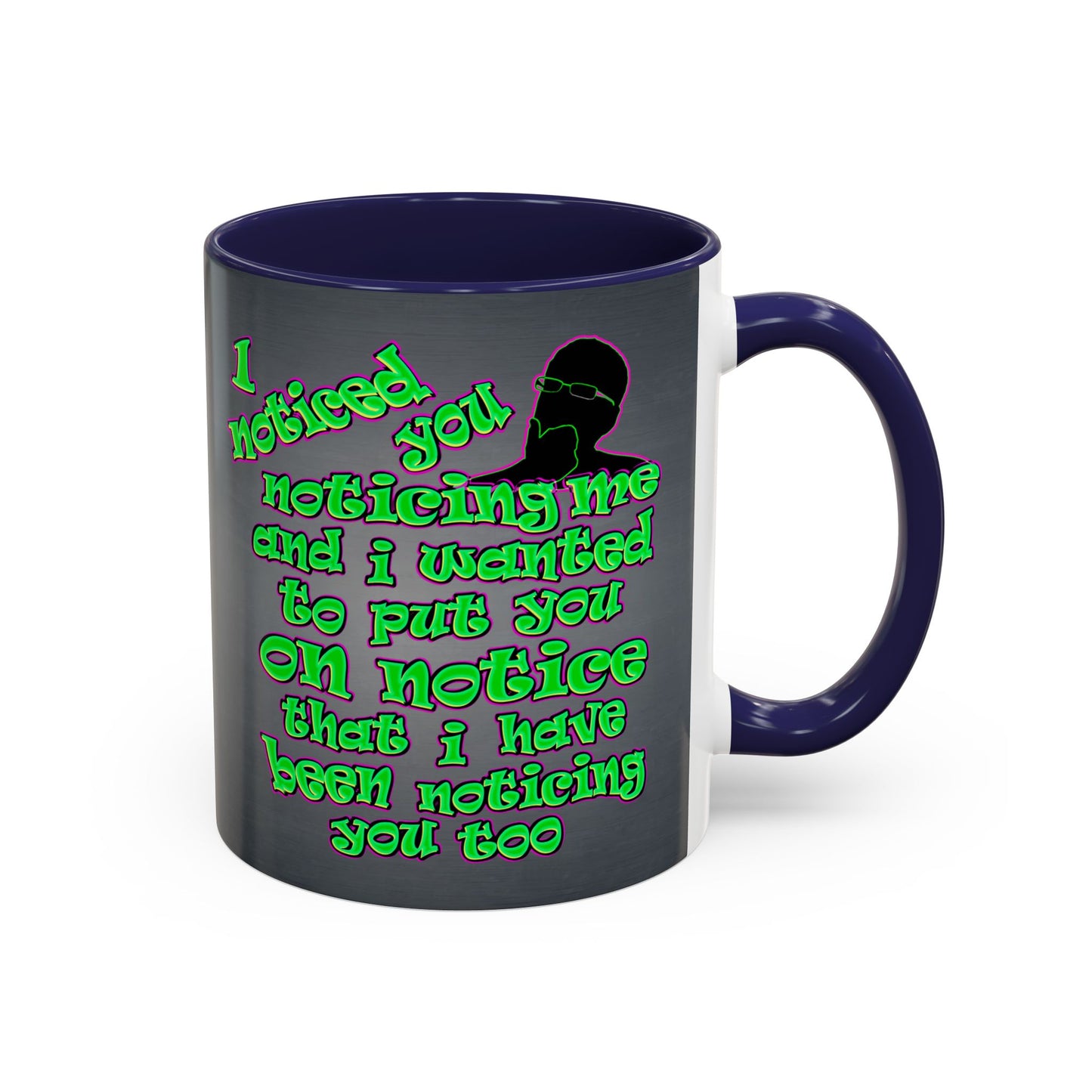 noticed you noticing - Accent Mug (grey-light grey)