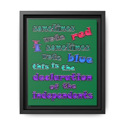declaration of the independents - framed canvas art (dark green)