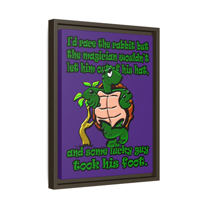 turtle race - framed canvas art (purple)