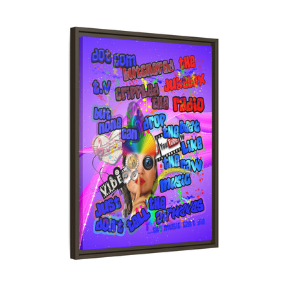 drop the beat - framed canvas art (purple-pink wave)