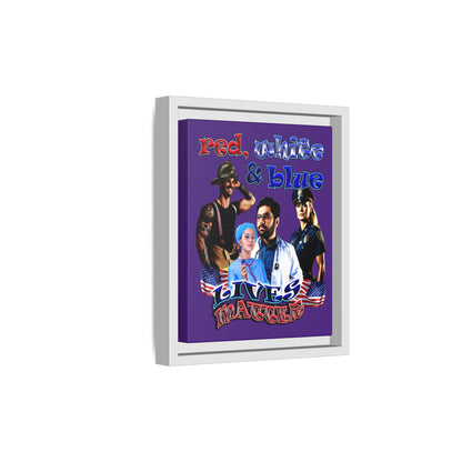 rw&b lives matter - framed canvas art (purple)