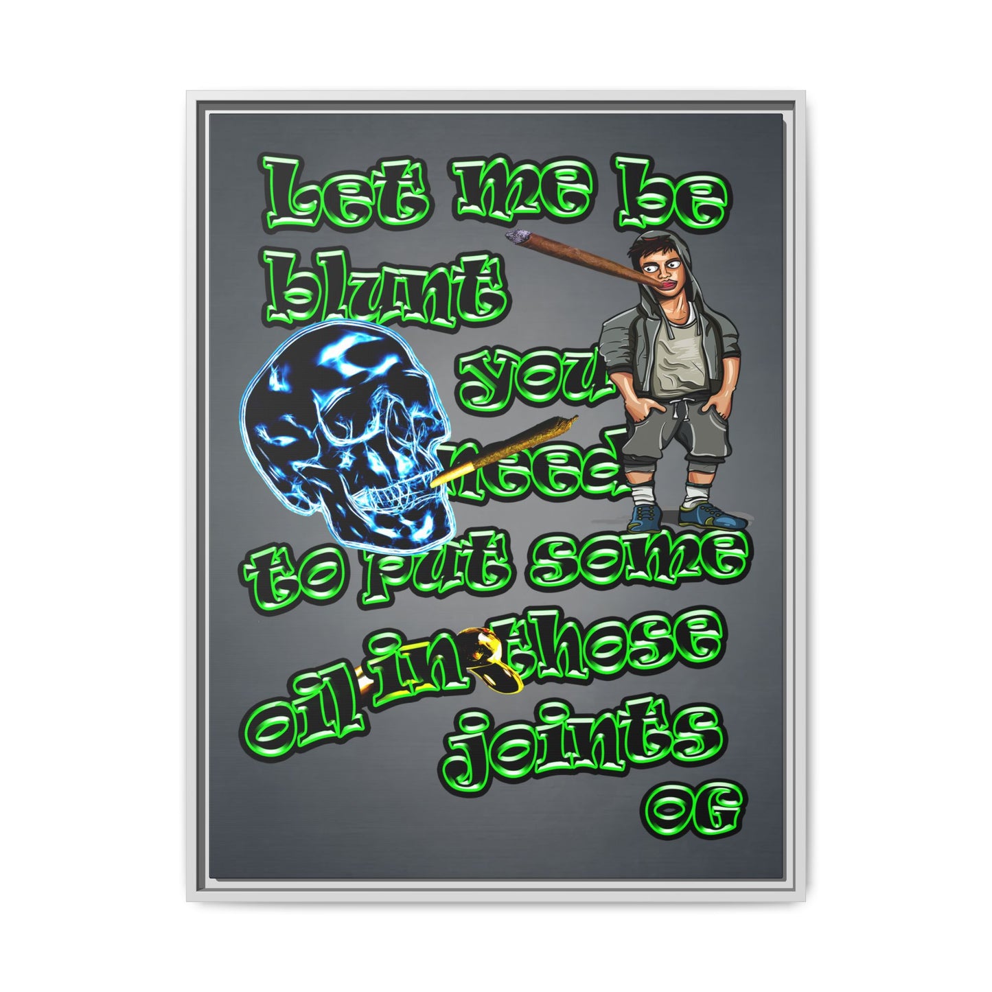 og - framed canvas art (grey-light grey)