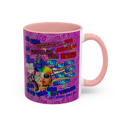 drop the beat - Accent Mug (pink swirl)