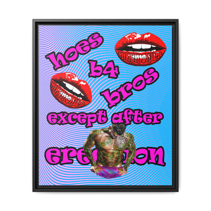 hoes b4 bros - framed canvas art (light blue-purple wave)