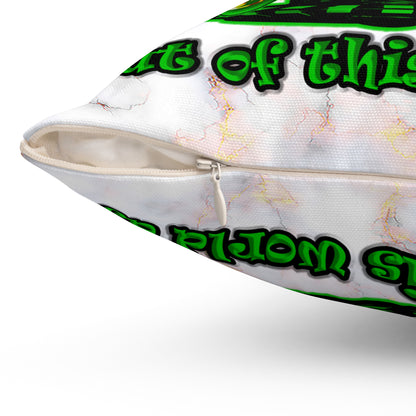 disc jockey - Spun Polyester Square Pillow - (white marble)