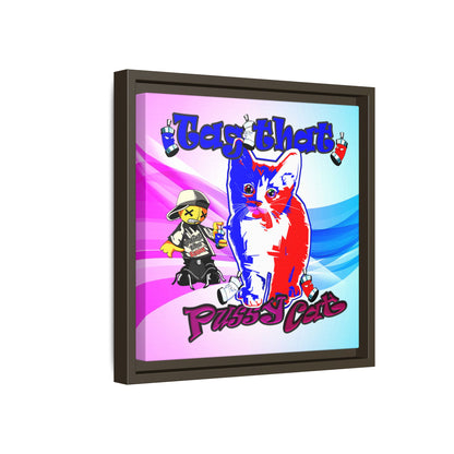 tag that - framed canvas art (light blue-pink wave)