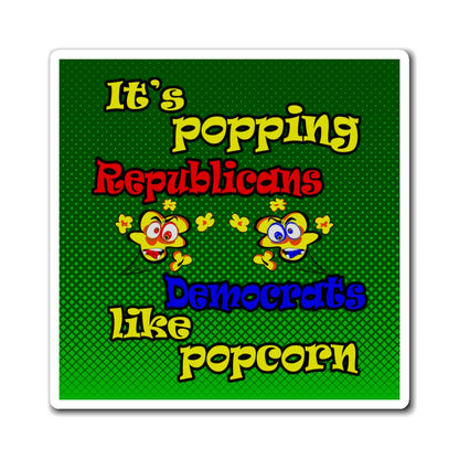 popping like popcorn - Magnets - (logo green)