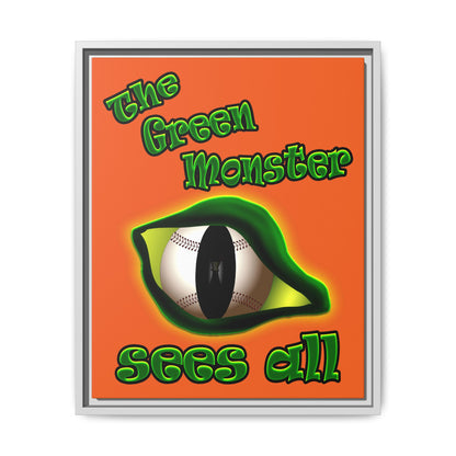 green monster - framed canvas art (orange)