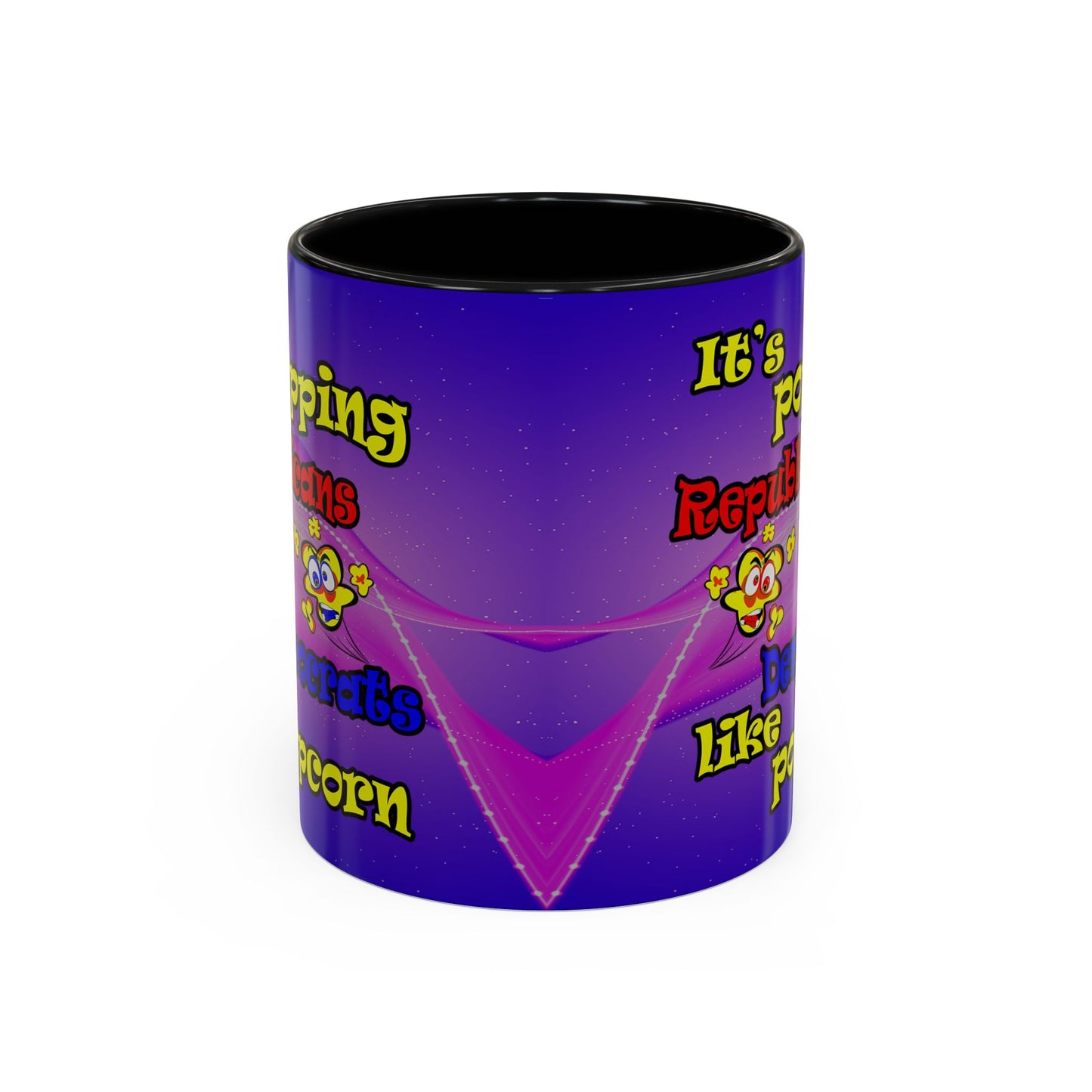 popping like popcorn - Accent Mug (purple-pink wave)