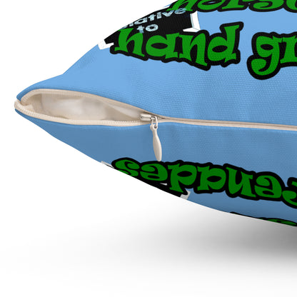 my luck - Spun Polyester Square Pillow - (light blue)