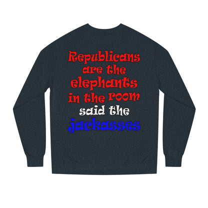 donkeys and elephants - Unisex Crew Neck Sweatshirt