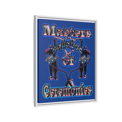 em cee squared - framed canvas art (dark blue)