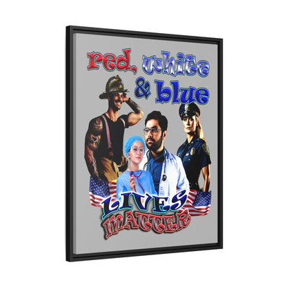 rw&b lives matter - framed canvas art (light grey)