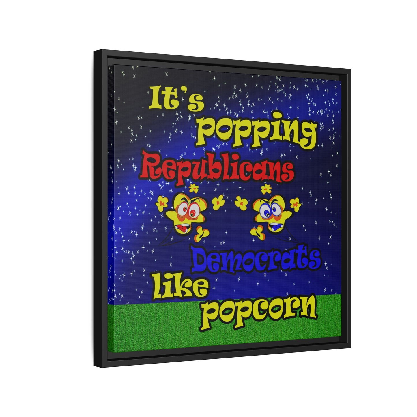 popping like popcorn - framed canvas art ('snoops' background)