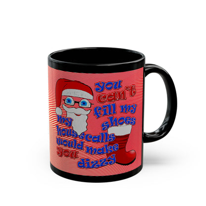 santa's shoes - Black Mug (yellow-orange wave)