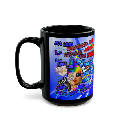 drop the beat - Black Mug (blue-white wave)