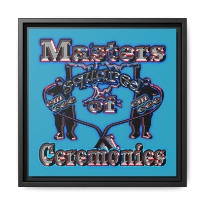 em cee squared - framed canvas art (turquoise)
