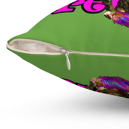 hoes b4 bros - Spun Polyester Square Pillow - (green)