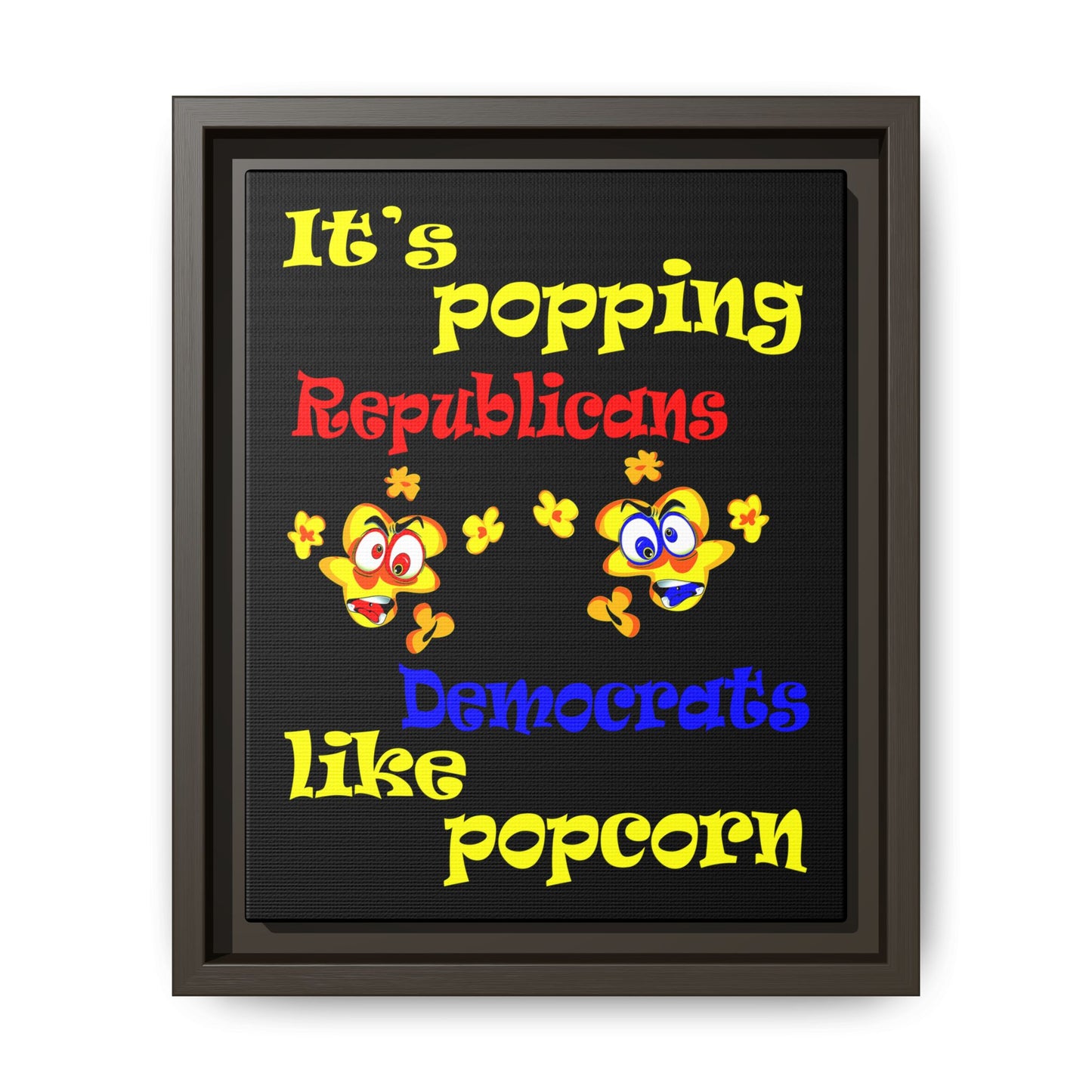 popping like popcorn - framed canvas art (black)