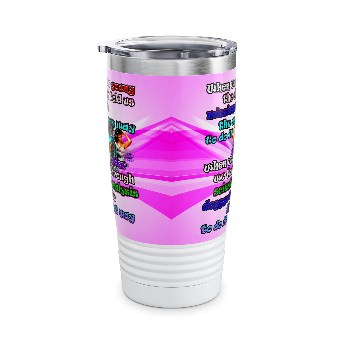 doggystyle - Ringneck Tumbler, 20oz (light blue-pink wave)