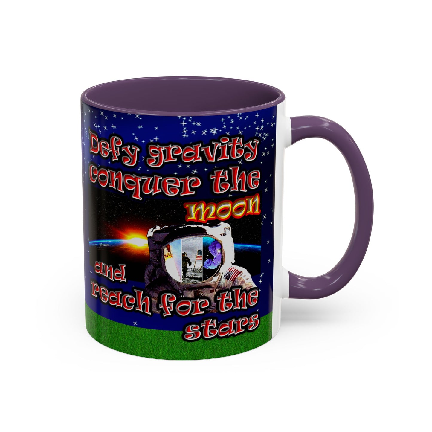 defy conquer reach - Accent Mug ('snoops' background)